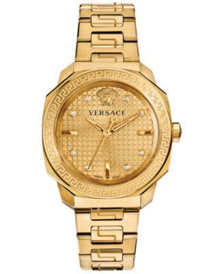 Versace Women's Swiss Dylos Diamond Accent Gold Ion